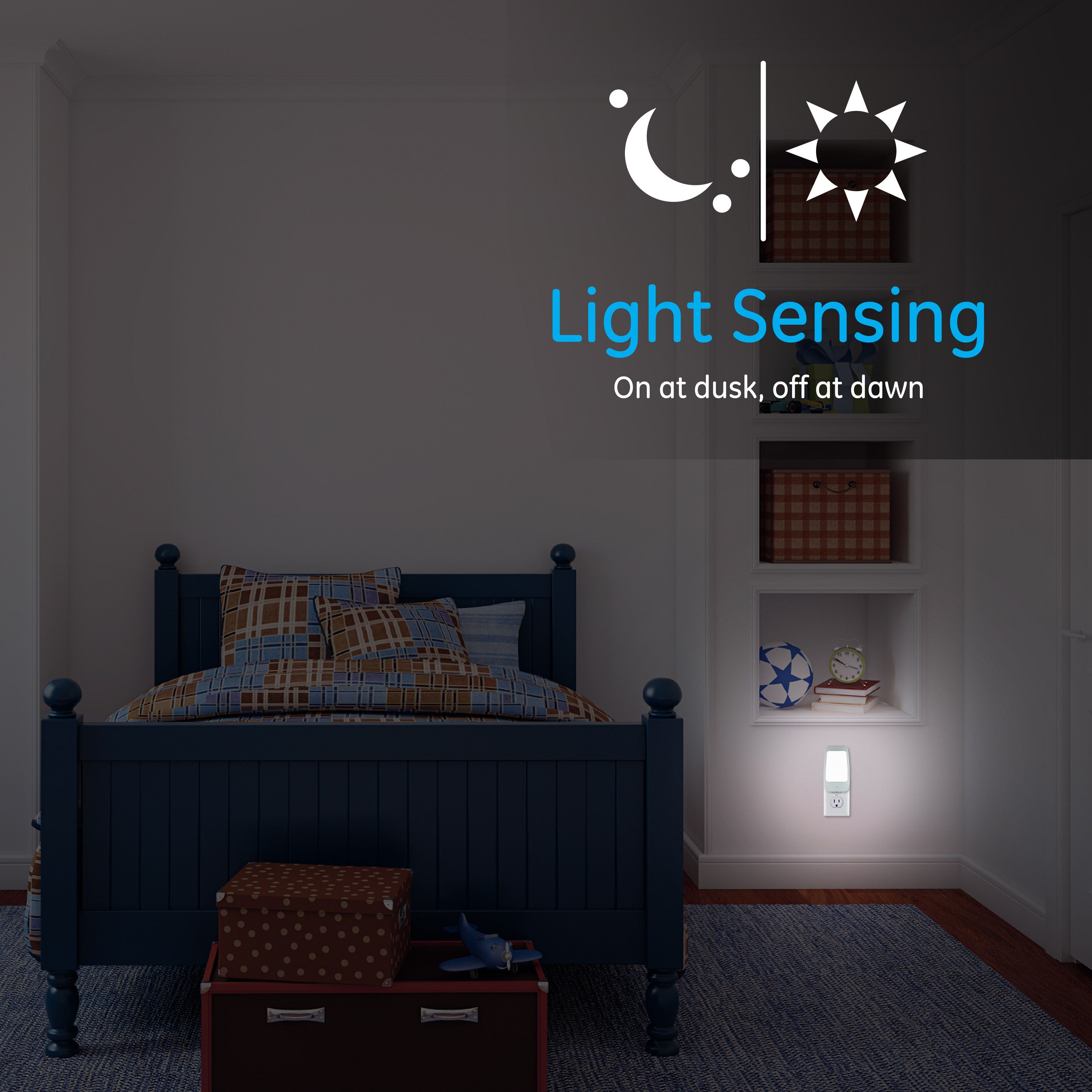 GE 4-in-1 Rechargeable Power Failure Light Sensing LED Night Light, White
