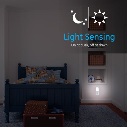 GE 4-in-1 Rechargeable Power Failure Light Sensing LED Night Light, White