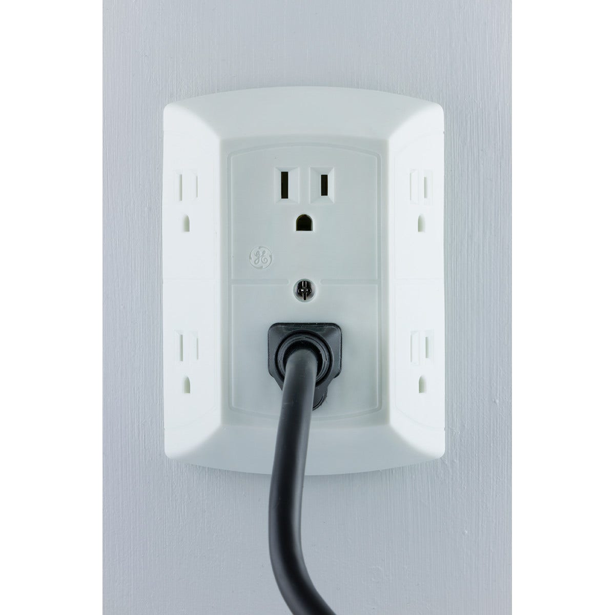 GE 6-Outlet Wall Tap, 2 Pack, White