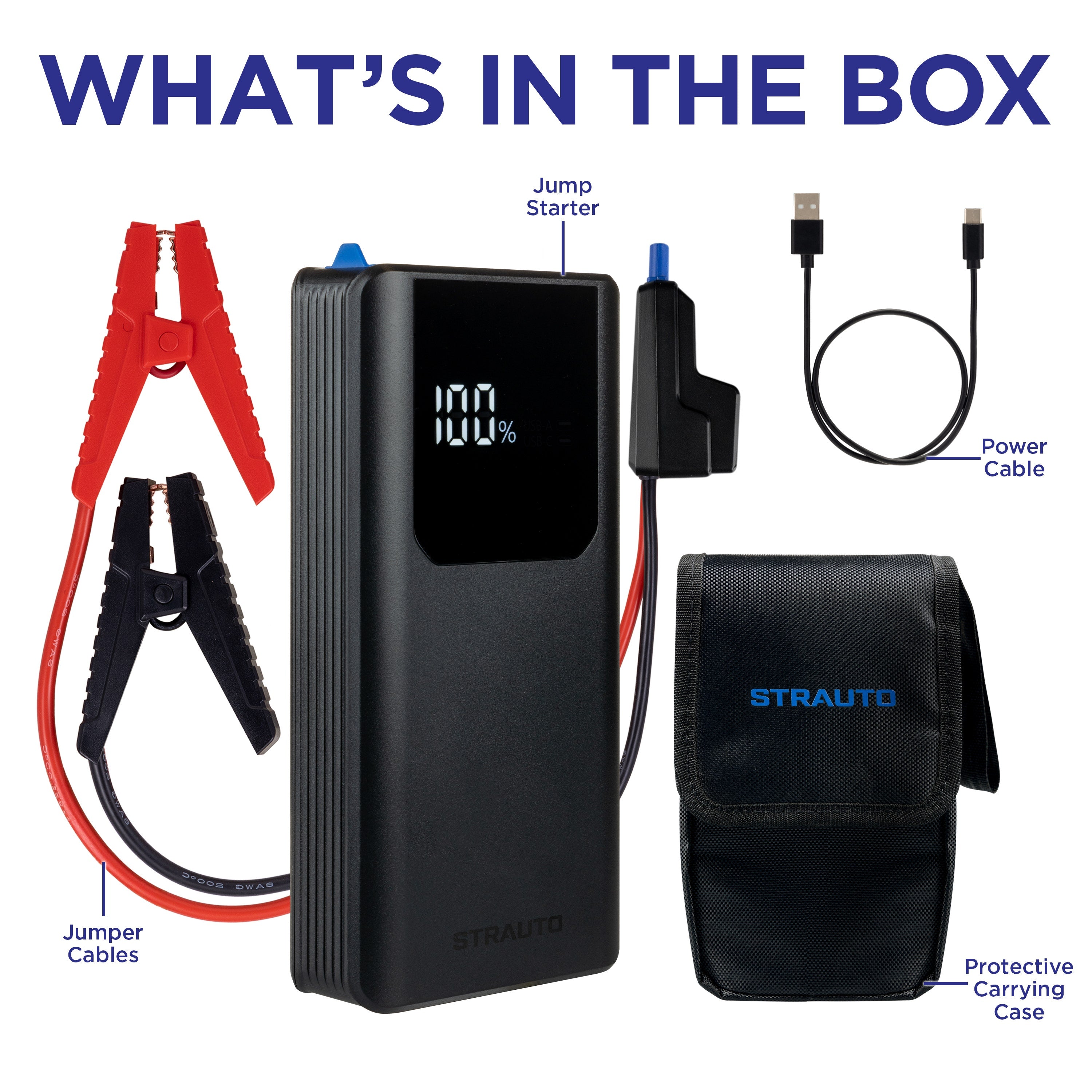 Strauto Emergency Jump Starter, Black