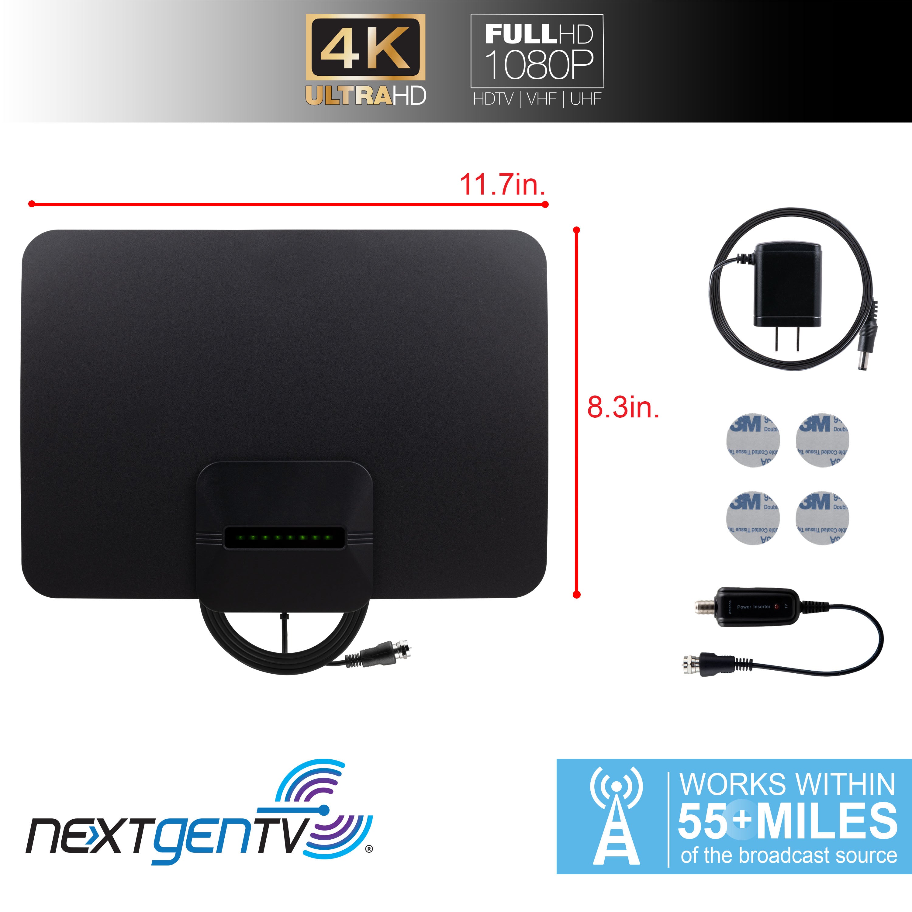 UltraPro™ Ultra Edge Amplified HD Antenna with Signal Finder