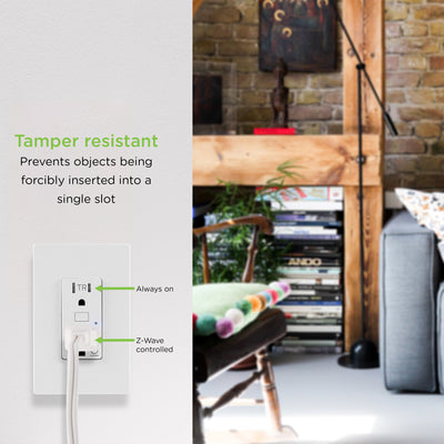 Enbrighten In-Wall Z-Wave Tamper-Resistant Smart Outlet