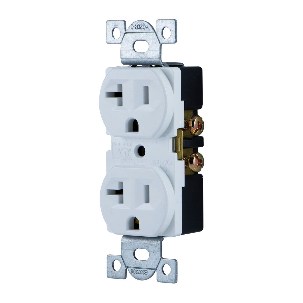 GE Grounding Duplex Receptacle, White