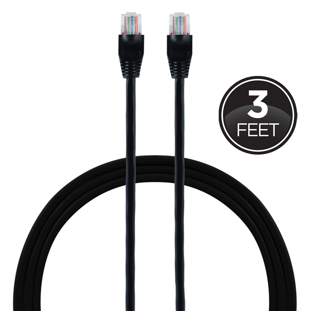 GE 3 ft. Cat 5e Ethernet Cable, Black
