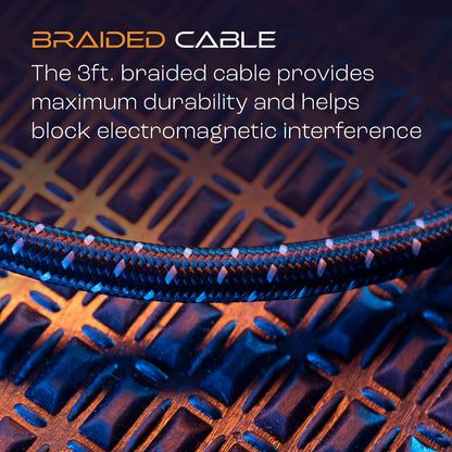 Titan 3ft. 8K Premium HDMI LED Braided Gaming Cable with Ethernet, Black