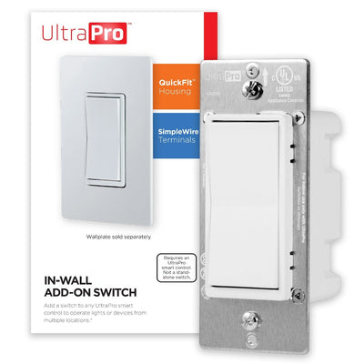 UltraPro In-Wall Add-On Switch with QuickFit and SimpleWire, White