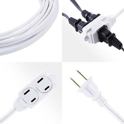GE 3-Outlet 12ft. Extension Cord with Twist-to-Close Outlets, White