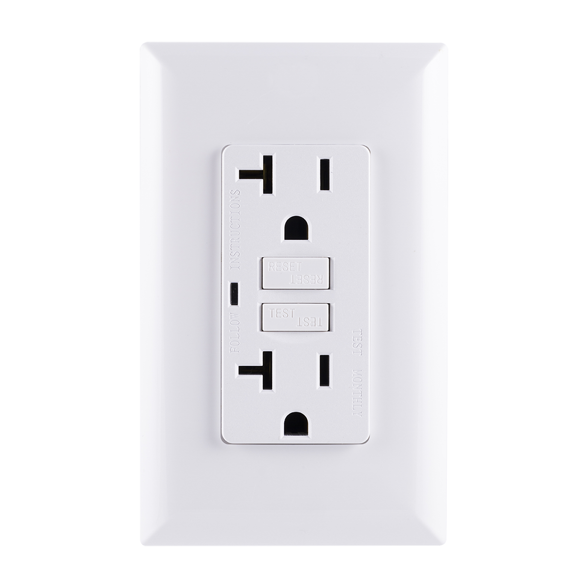 GE Grounding GFCI Receptacle with LED Indicator, White