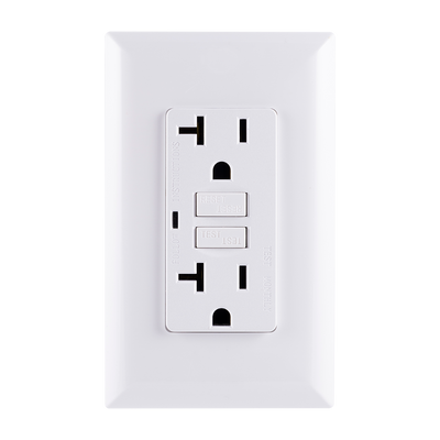 GE Grounding GFCI Receptacle with LED Indicator, White