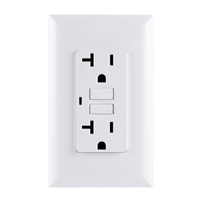GE Grounding GFCI Receptacle with LED Indicator, White