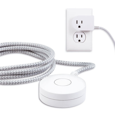 Cordinate 1-Outlet Tabletop Switch with 6ft. Braided Extension Cord, White/Gray