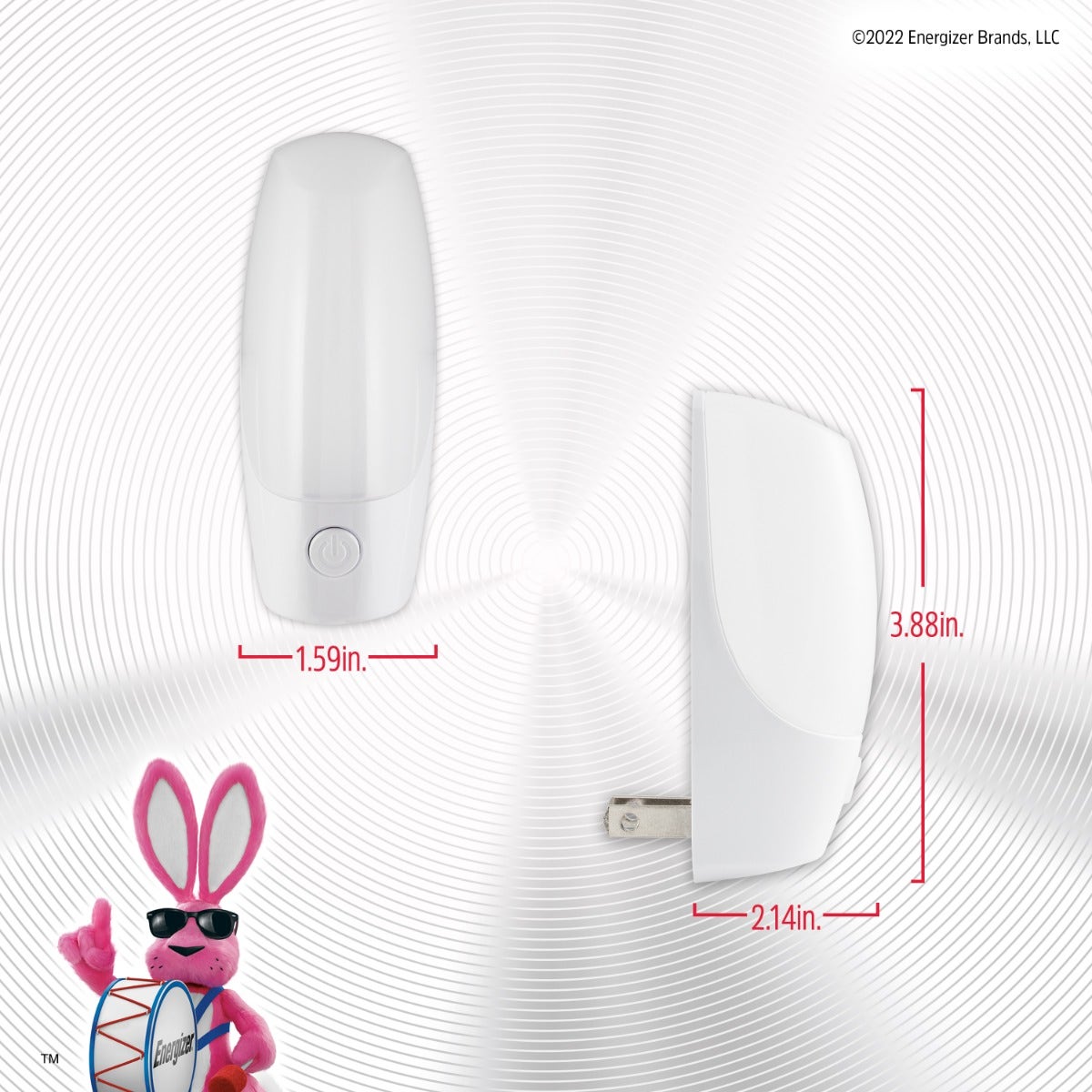 Energizer Plug-In Manual On/Off LED Night Light, White