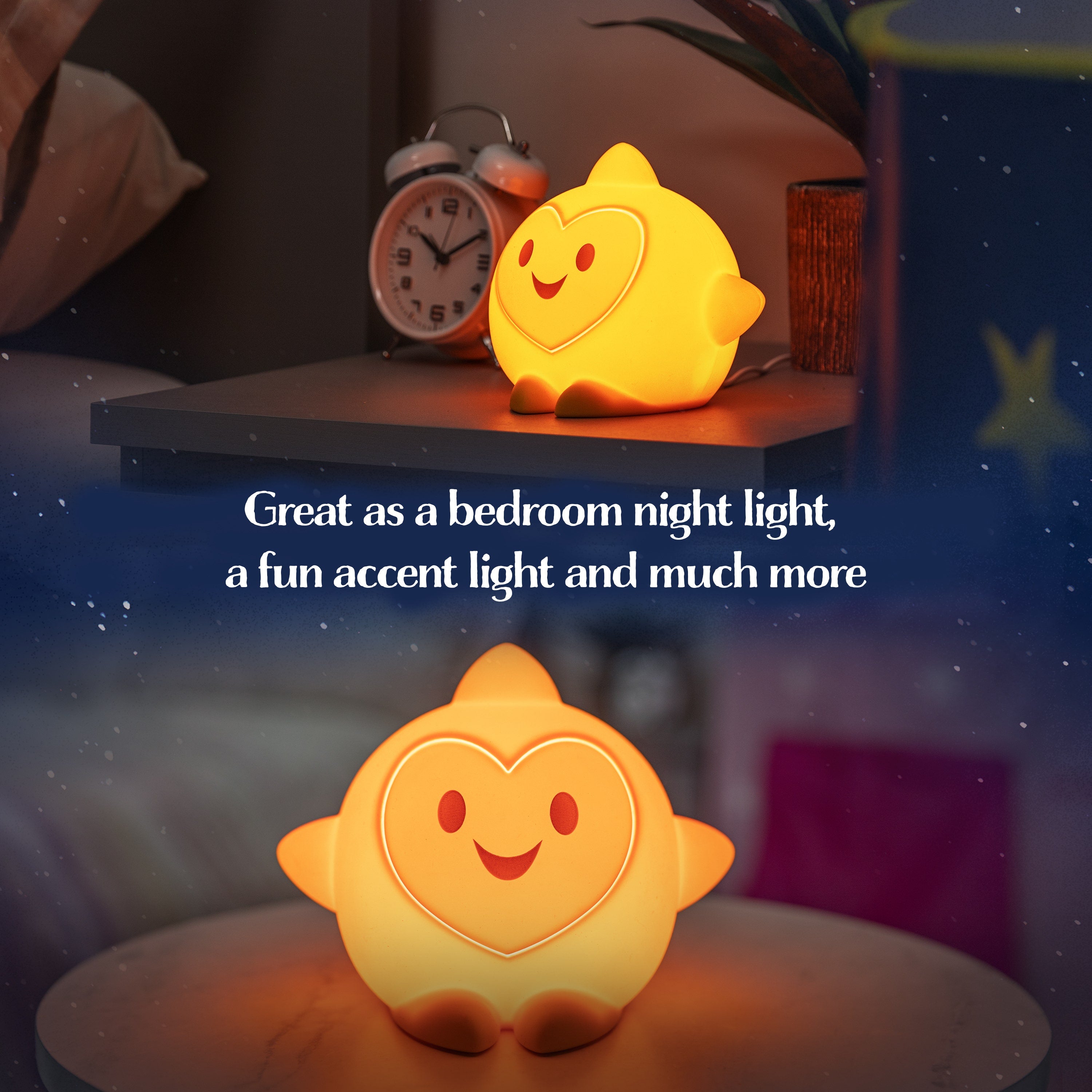 Disney WISH Star Squishy Dimmable Tabletop LED Night Light, Yellow