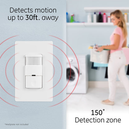 GE UltraPro In-Wall Motion Sensing Switch, White