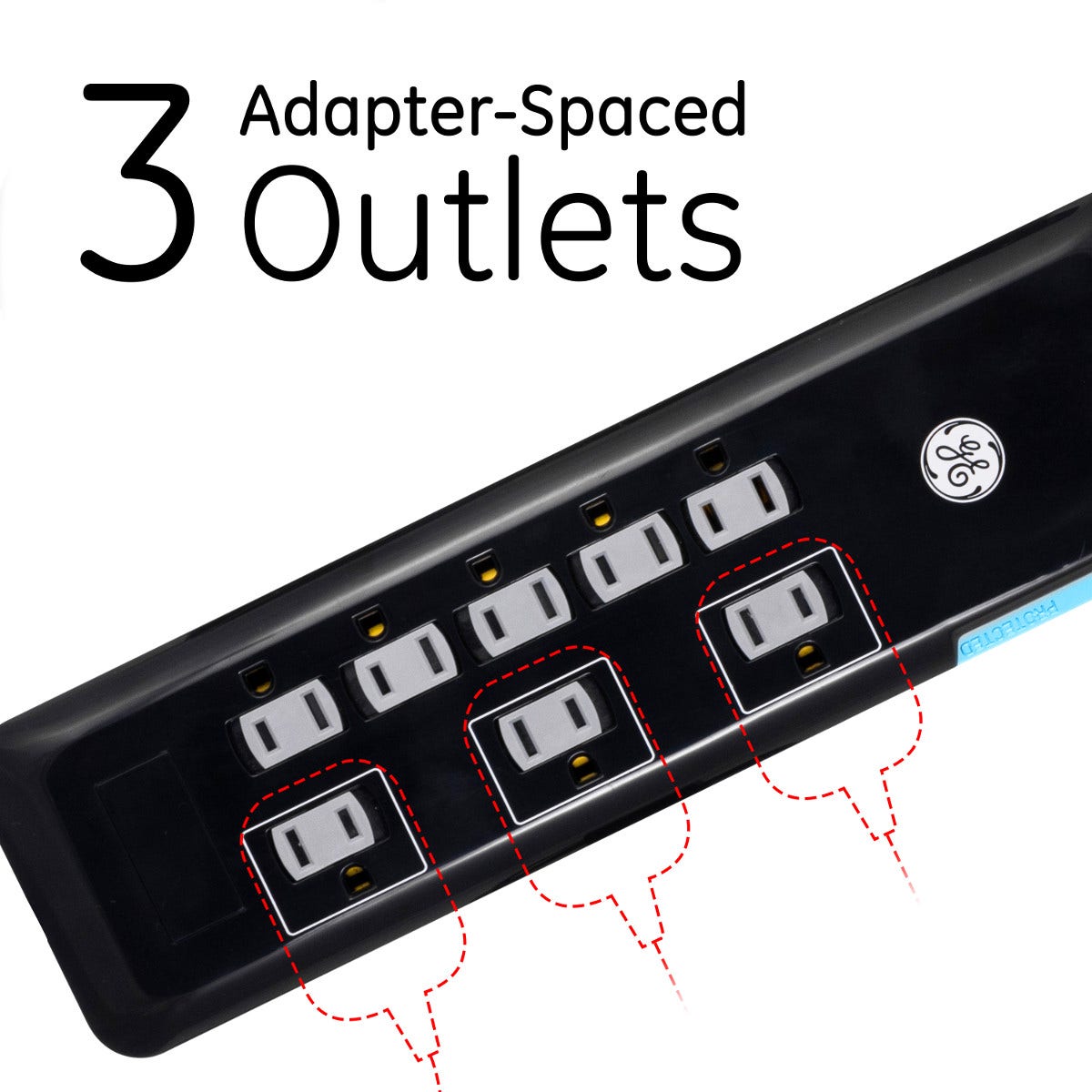 GE 8-Outlet 8ft. Surge Protector, Black