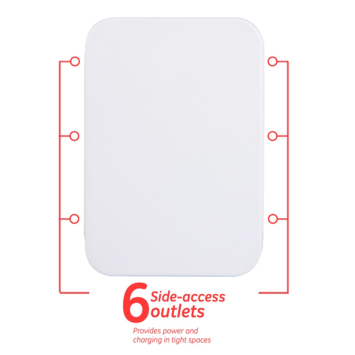 GE Pro 6-Outlet Wall Tap with Surge Protection, White