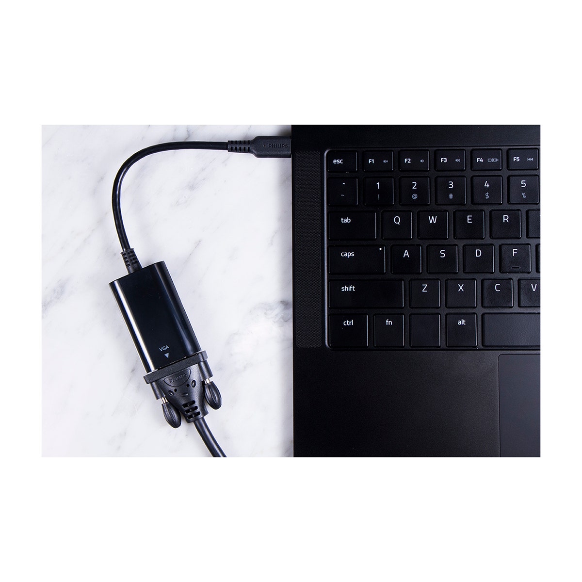 Philips USB-C to VGA Adapter, Black