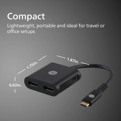 GE-branded USB-C to 4K HDMI Dual-Display Adapter
