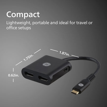 GE-branded USB-C to 4K HDMI Dual-Display Adapter