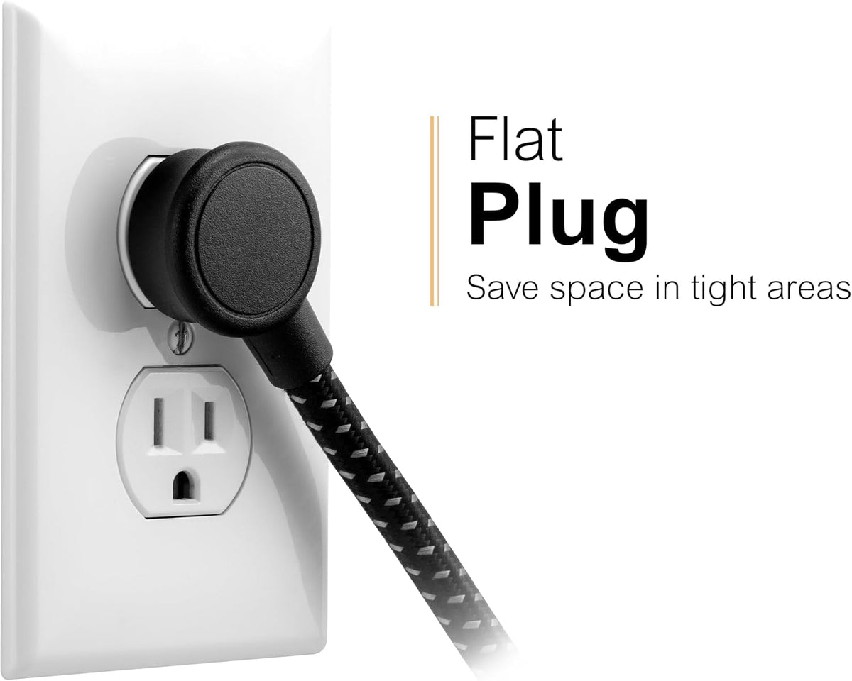 GE-branded UltraPro 7-Outlet Surge Protector, 2 USB-A, 1470 Joules, 4ft., Black