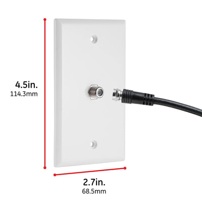 GE-branded Coax Cable Wallplate, White