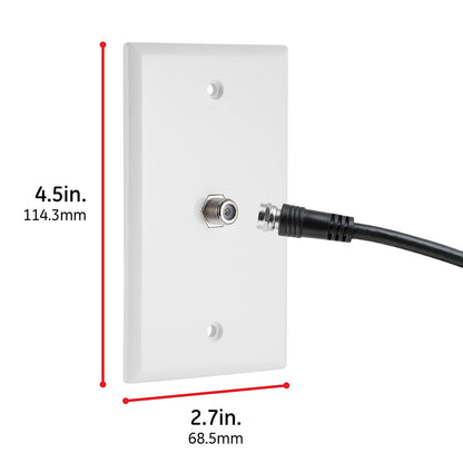 GE-branded Coax Cable Wallplate, White