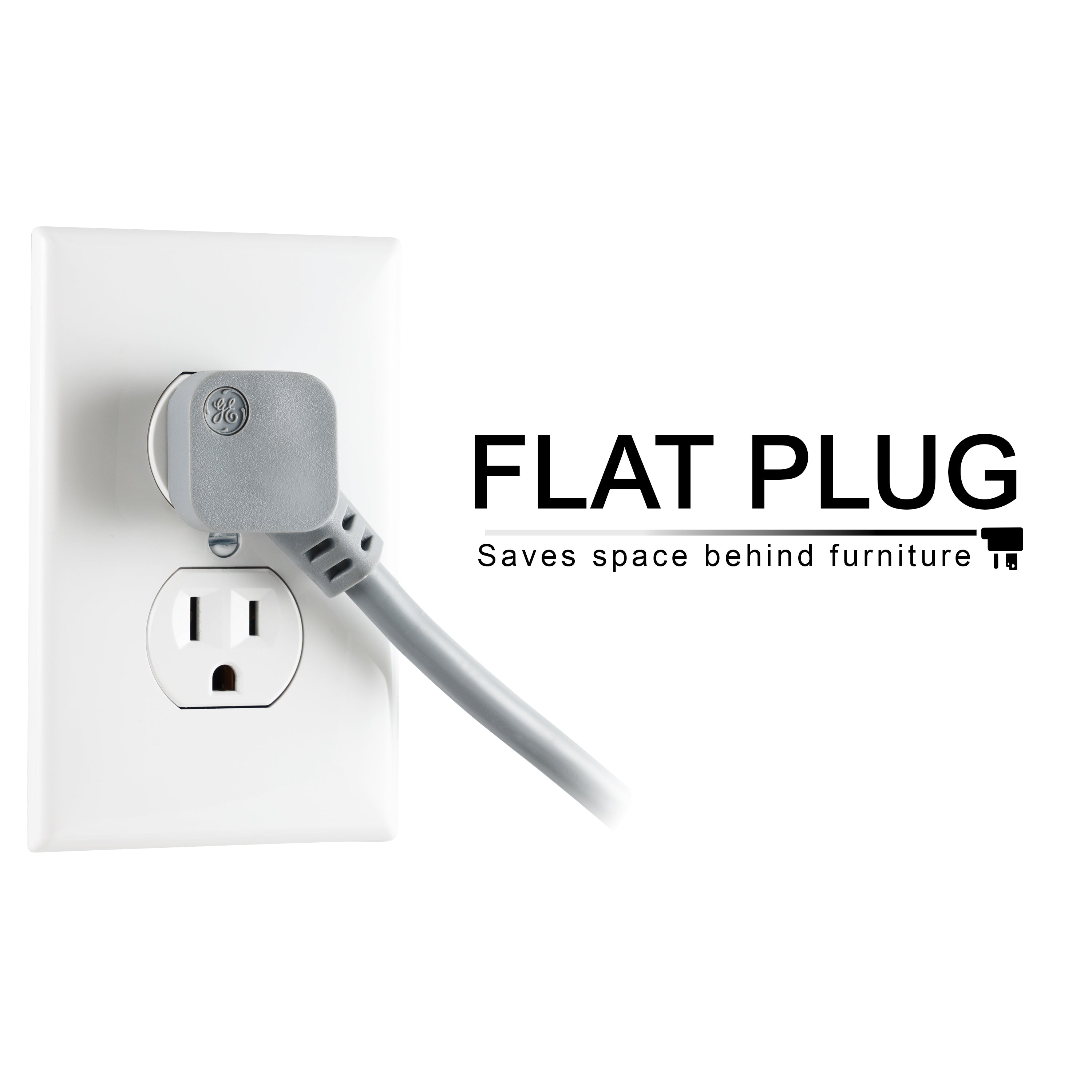 GE-branded 6-Outlet Surge Protector, Gray, 25ft. Cord