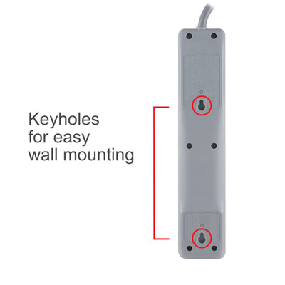 GE-branded 6-Outlet Surge Protector, Gray, 25ft. Cord