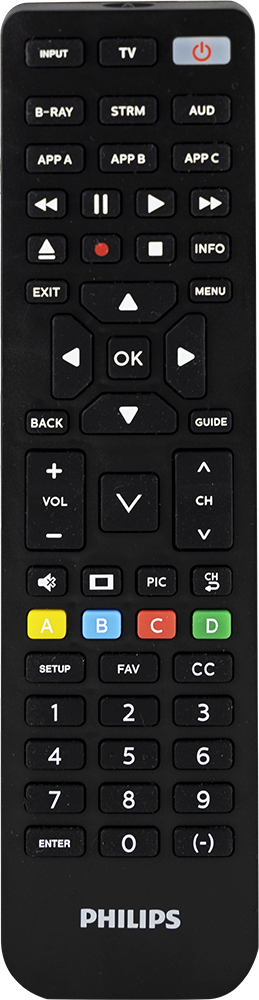 Philips 4-Device Universal Vizio Replacement Remote, Black