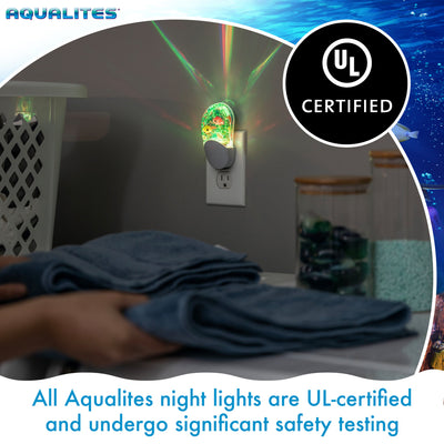 Jasco Aqualites Tropical Fish Light Sensing Plug-In Color-Changing LED Night Light, White