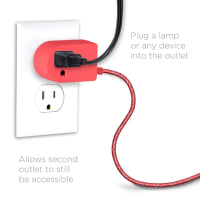 Cordinate Tabletop Switch with 6ft. Braided Cord, Coral