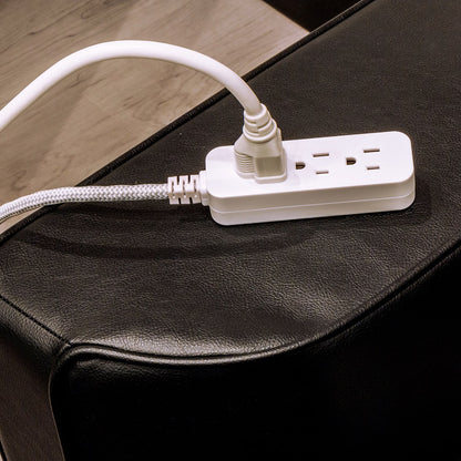 Cordinate 3-Outlet 10ft. Braided Extension Cord, White/Gray