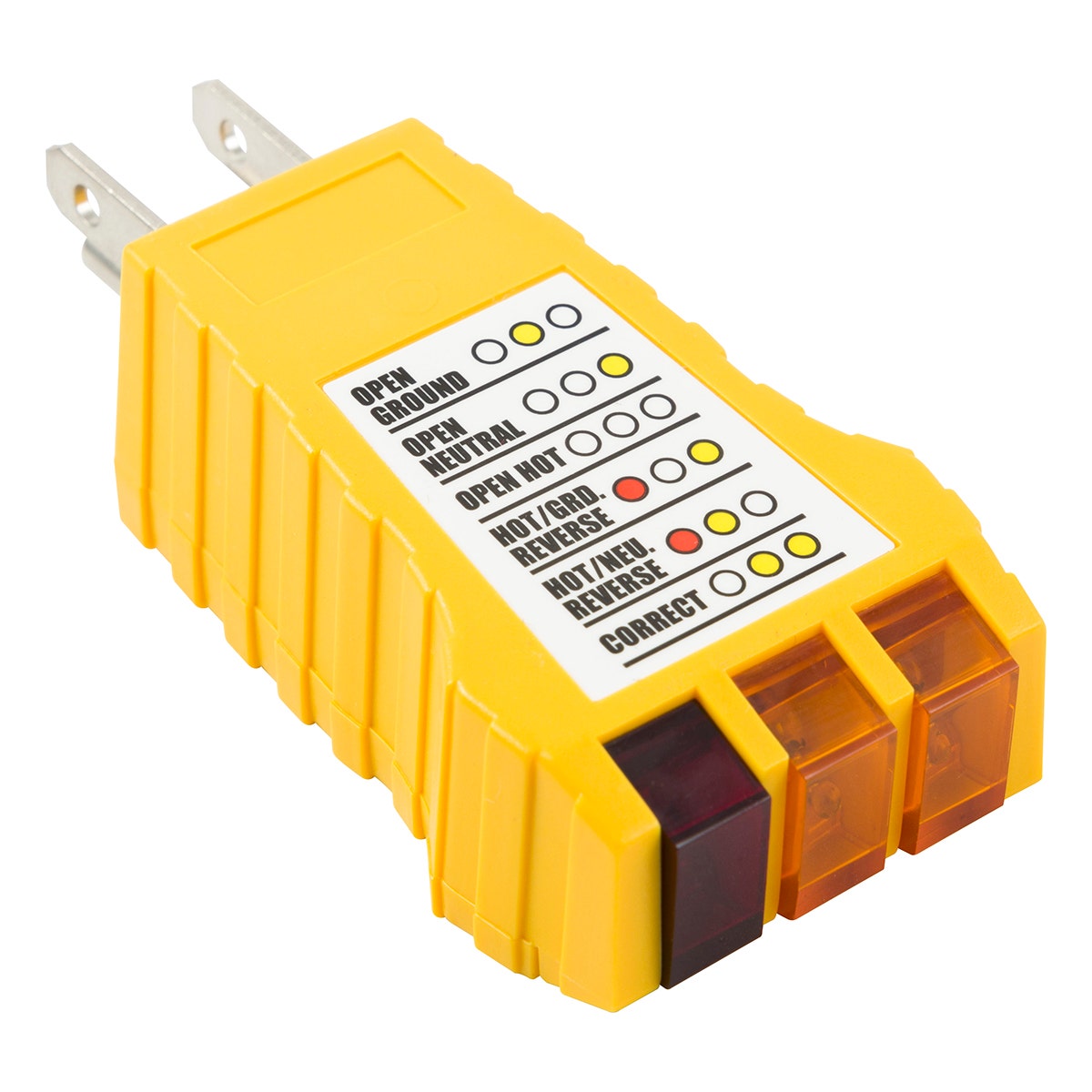 Power Gear 3-Wire Receptacle Tester, Yellow
