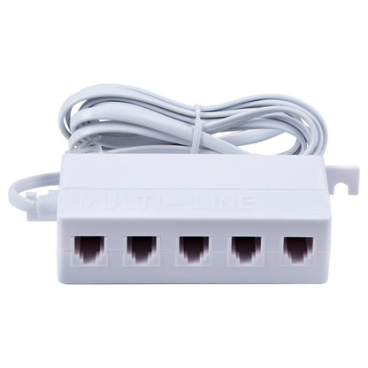 Power Gear 5-Jack Phone Line Splitter, White
