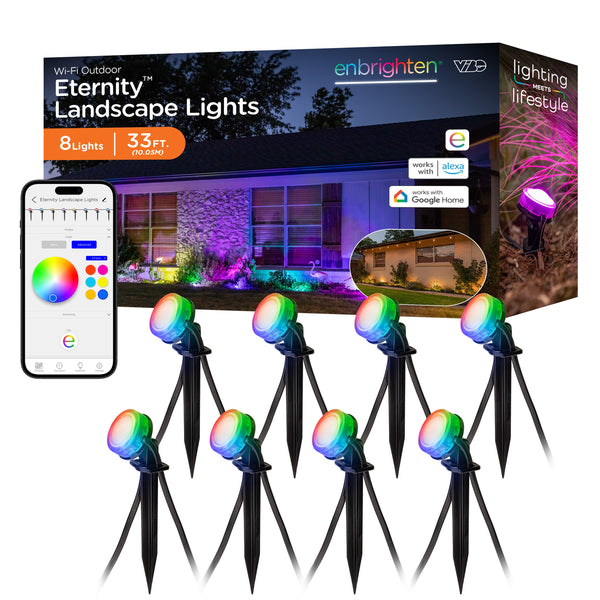 Enbrighten WiFi VIBE Color-Changing Eternity Landscape Lights, 8