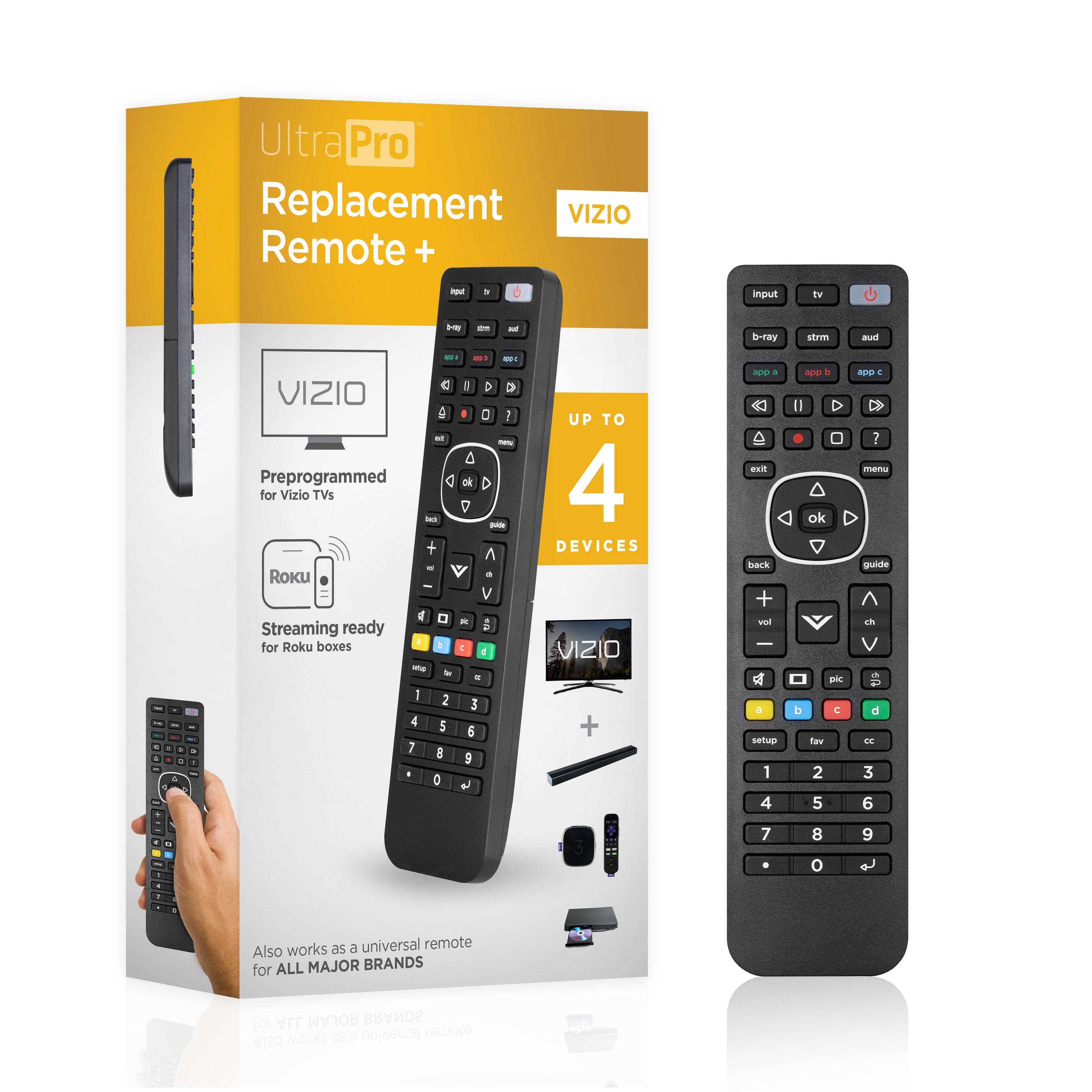 UltraPro 4-Device Universal Vizio TV Replacement Remote