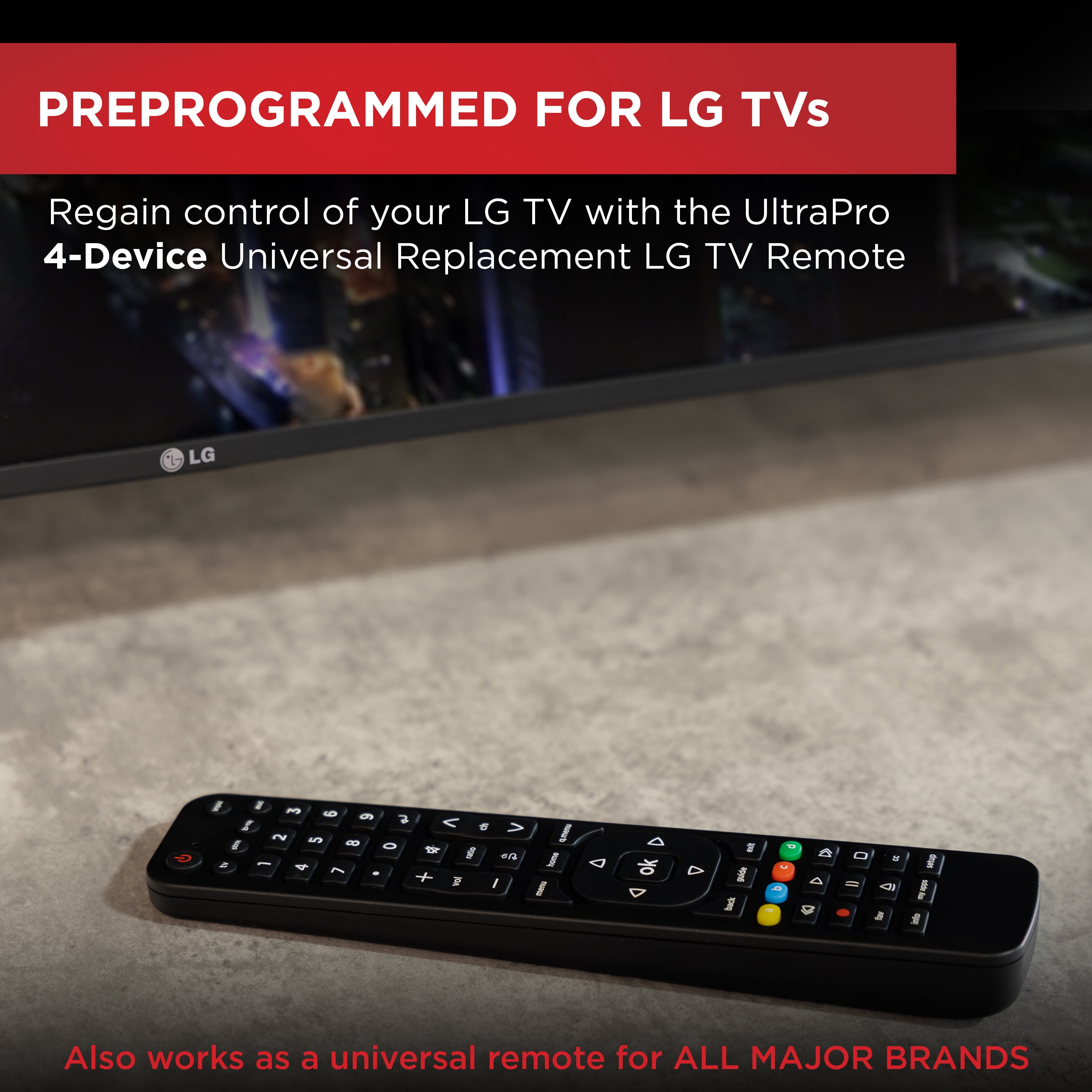 UltraPro 4-Device Universal Replacement LG Remote