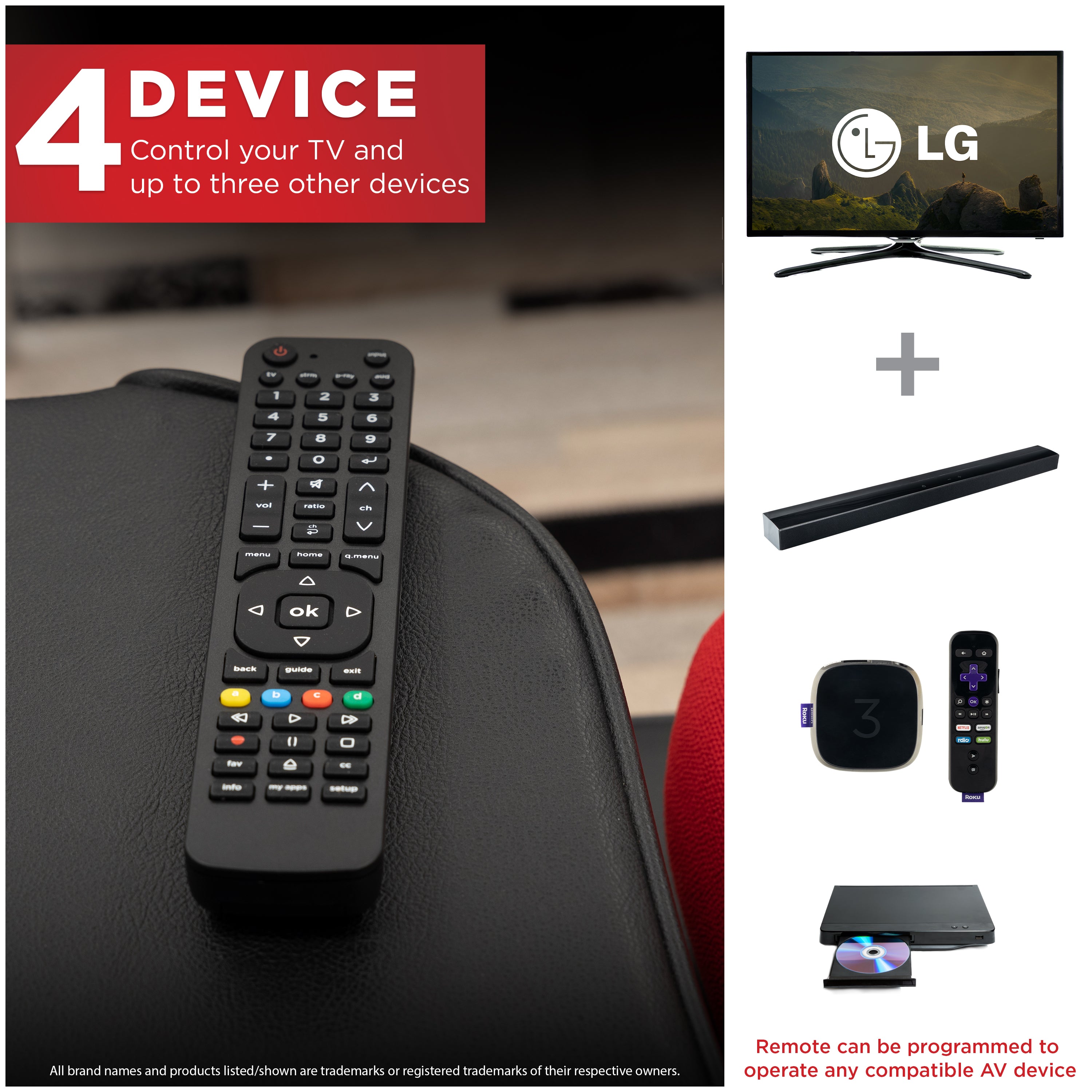 UltraPro 4-Device Universal Replacement LG Remote