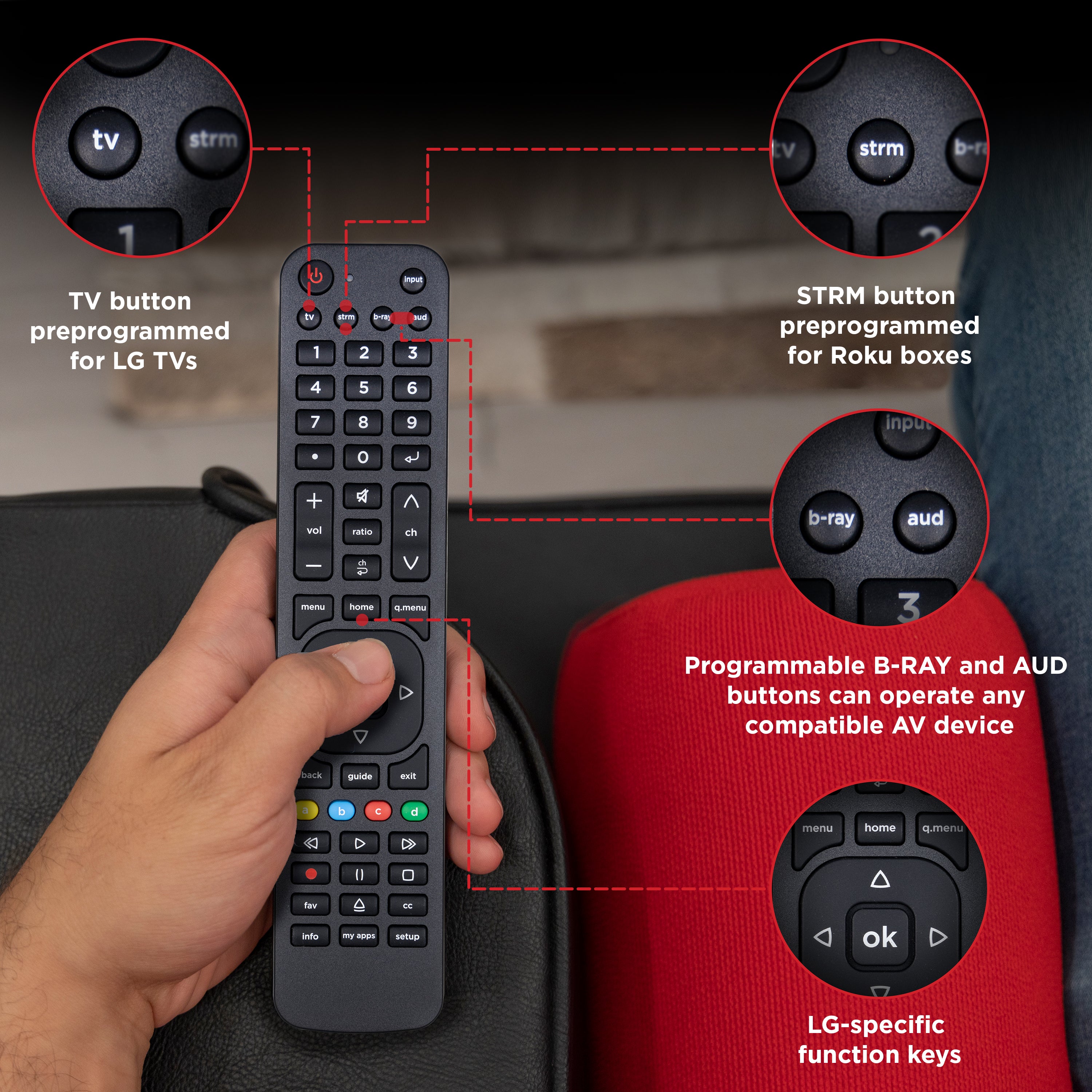 UltraPro 4-Device Universal Replacement LG Remote