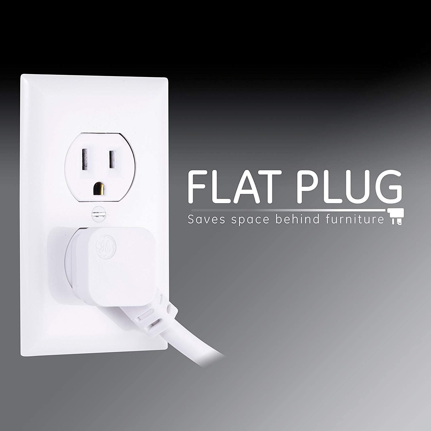 GE 4-Outlet 2-USB 3ft. Surge Protector, White