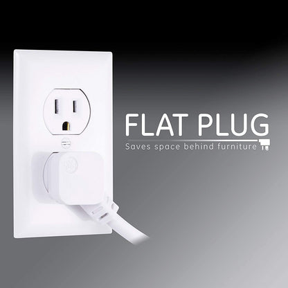 GE 7-Outlet 2-USB 15ft. Surge Protector, White