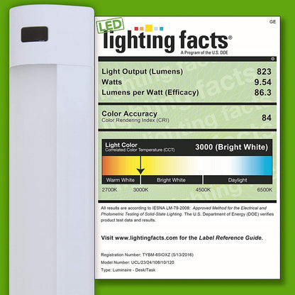 GE 24in. Plug-In Motion-Sensing LED Under Cabinet Light Fixture, White