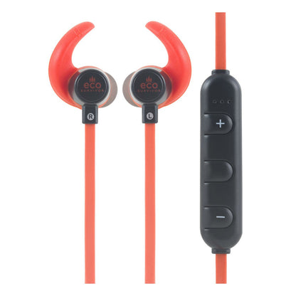 EcoSurvivor IPX4 Bluetooth Earbuds, Orange