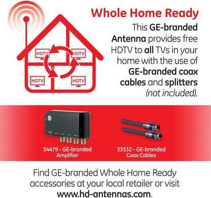 GE Quadcore HD Antenna, Black