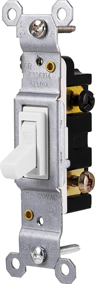 GE Grounding Toggle Switch, White