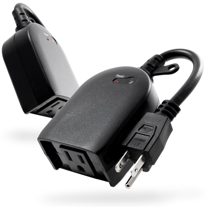 myTouchSmart Outdoor Plug-In Light-Sensing Timer, 2 Pack, Black