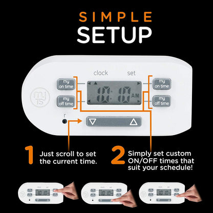myTouchSmart Indoor Plug-In Simple Set Digital Bar Timer, White