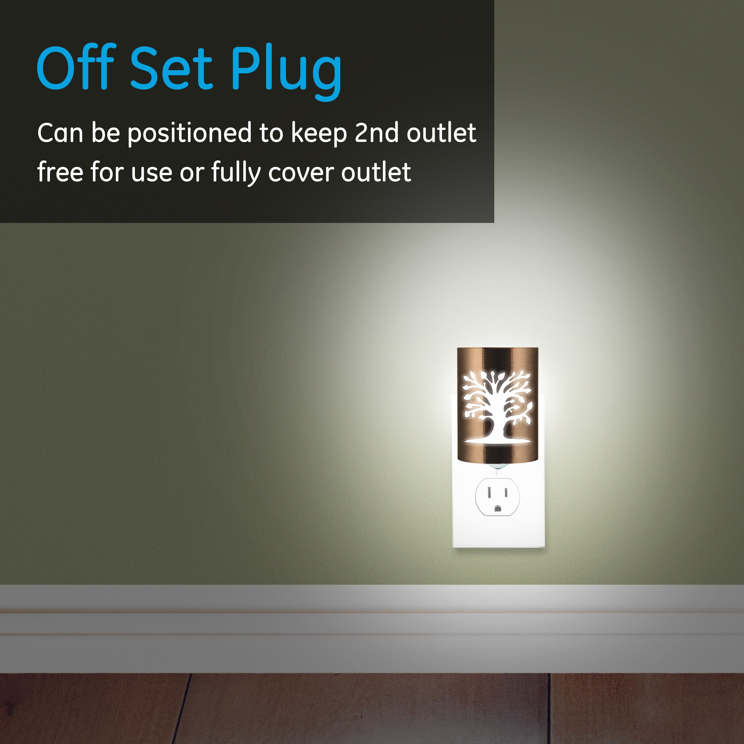 GE CoverLite Tree of Life Light Sensing LED Night Light, Oil-Rubbed Bronze