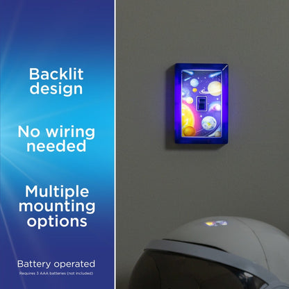 Lights by Night Planets Battery Operated LED Night Light Switch, Blue