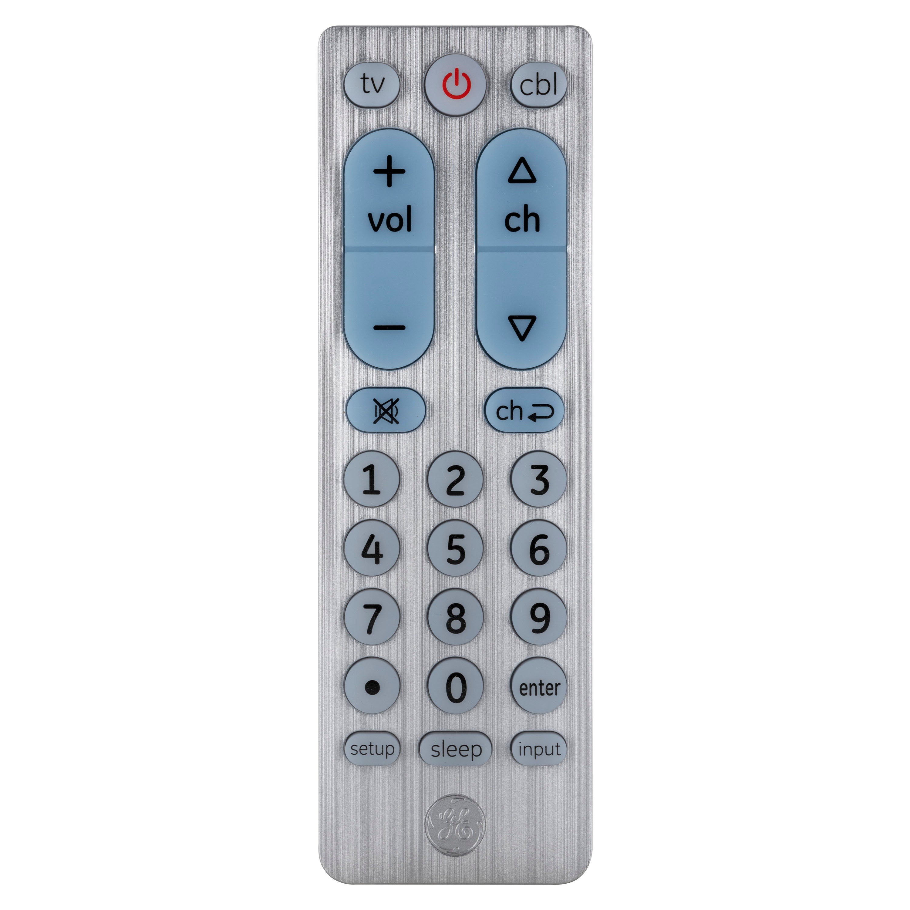 GE UltraPro 2-Device Universal Remote Control, Brushed Silver